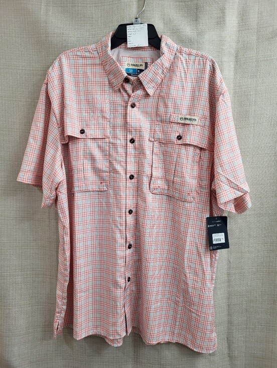 Magellan Outdoors Other - Magellan Men's Fish Gear Shirt Aransas Pass Salmon Teal Moisture Wicking Size XL